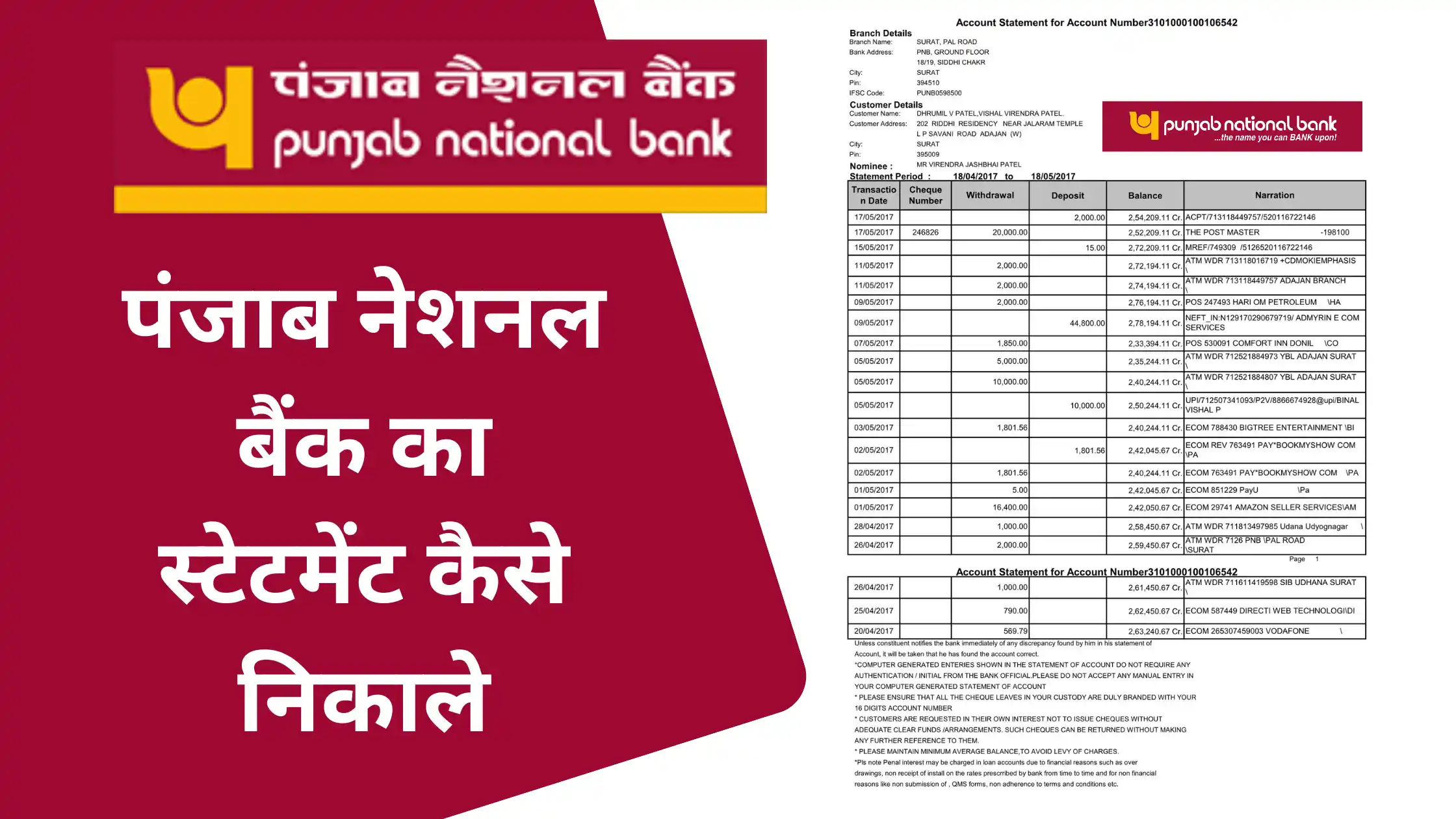PNB Bank Statement Nikale
